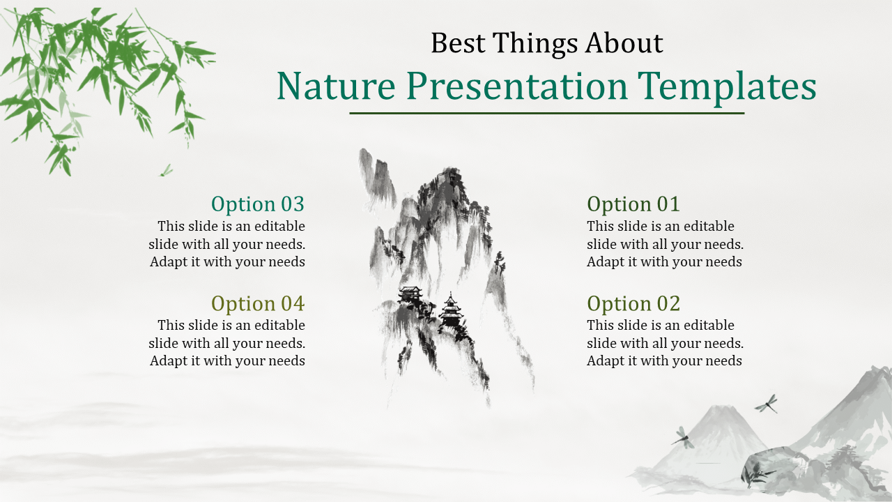 Simple Nature Presentation Templates With Four Node